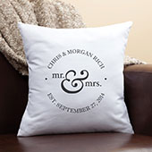 Mr. & Mrs. Personalized 14" Throw Pillow