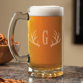 Antlers Personalized 16 Oz Beer Mug