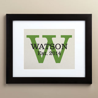 Personalized 11x14 Framed Family Print---Green
