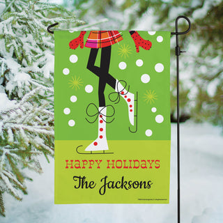 Robin Zingone Happy Holidays Personalized Garden Flag