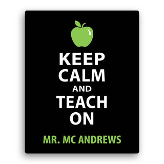 Keep Calm and Teach One Personalized 11x14 Canvas---Black