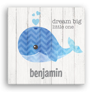 Dream Big Little One Personalized 16x16 Blue Canvas