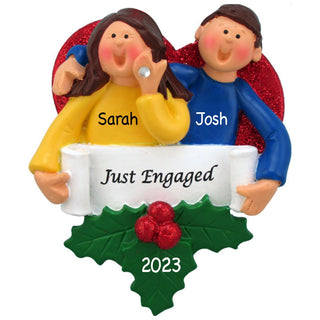 Just Engaged Personalized Ornament