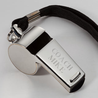 Personalized Silver Coach Whistle