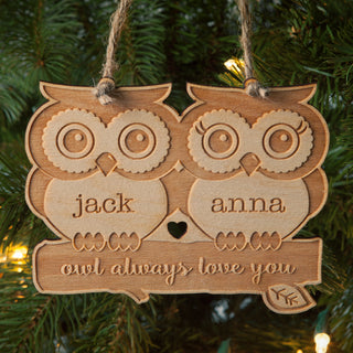 Owl Always Love You Personalized Wood Ornament