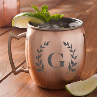 Initial Wreath Personalized Moscow Mule Mug