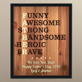 Father Acronym Personalized Framed 16x20 Canvas Wall Art