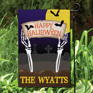 Scary Skeleton Personalized Garden Flag