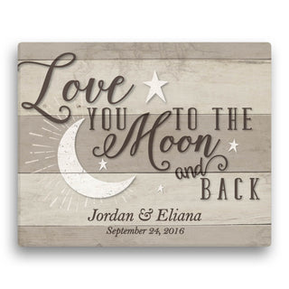 Love You To The Moon And Back Personalized 16x20 Canvas