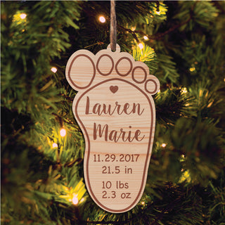 New Baby Personalized Wood Ornament