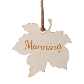 Set of 12 Personalized Wood Leaf Tags