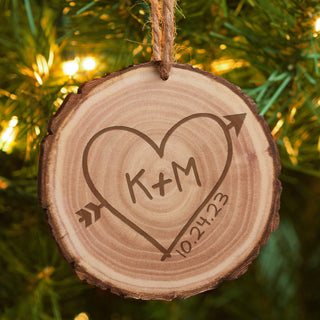 Heart Of Love Personalized Bark Ornament