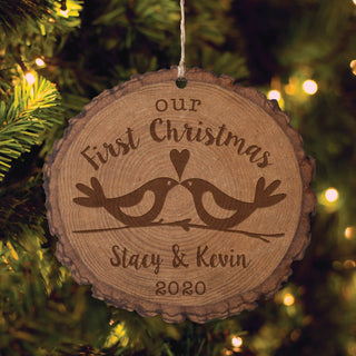 Our First Christmas Personalized Bark Ornament