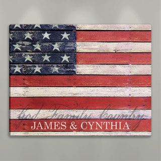 American Flag Personalized 11x14 Canvas