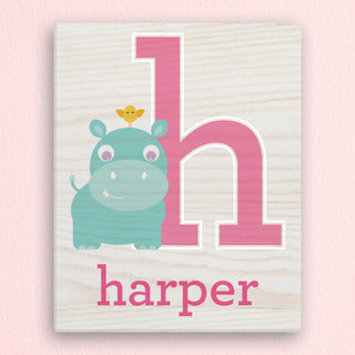 Girl's Alphabet Personalized 11x14 Canvas