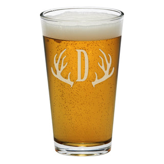 Antler Initial Personalized Pint Glassware