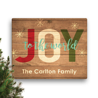 Joy To The World 16x20 Personalized Canvas