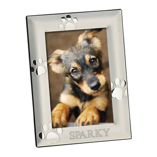 Personalized Silver Vertical Dog Frame