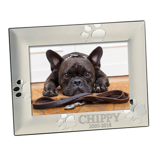 Personalized Silver Horizontal Memorial Dog Frame