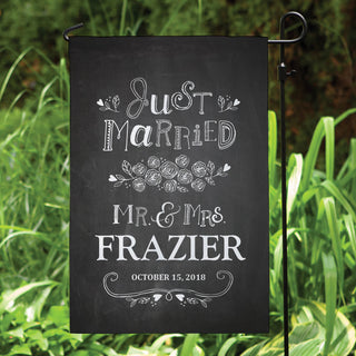 Just Married Personalized Garden Flag