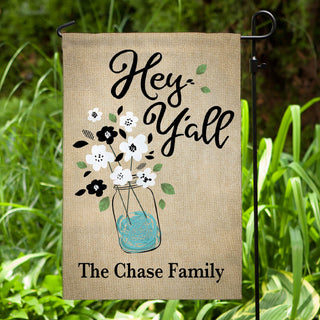 Hey Y'All Personalized Garden Flag