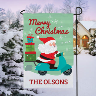 Christmas Scooter Personalized Garden Flag