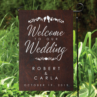 Welcome to Our Wedding Personalized Garden Flag