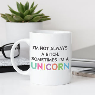 Sometimes I'm A Unicorn Personalized White Coffee Mug - 11oz
