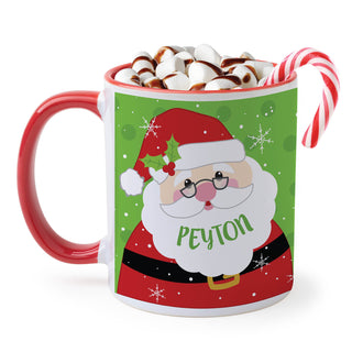 Christmas Characters Personalized Red Handle Coffee Mug - 11 oz.