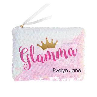 Glamma Personalized Sequin Zipper Pouch