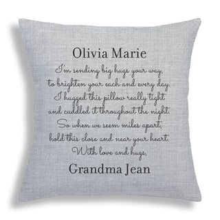 Hugs from Home Personalized Throw Pillow