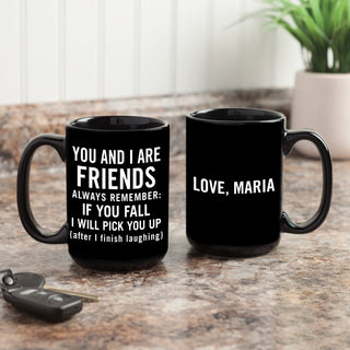 Friend Personalized Black Coffee Mug - 15oz
