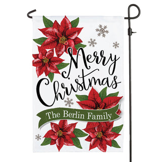 Poinsettia Personalized Garden Flag