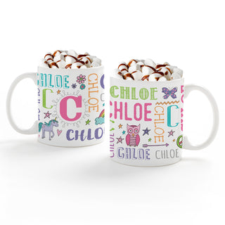 My Name Pastel Personalized White Coffee Mug - 11 oz.