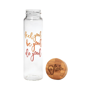 Feel Good Personalized Glass Water Bottle
