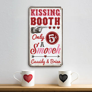 Kissing Booth Personalized Metal Sign