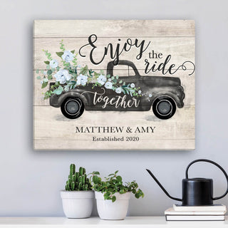 Enjoy The Ride Together Personalized 11x14 Canvas