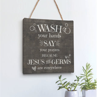Jesus and Germs 8x8 Hanging Canvas