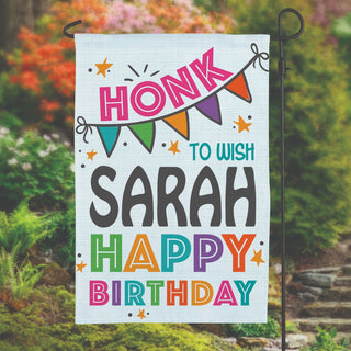 Honk Happy Birthday Personalized Garden Flag