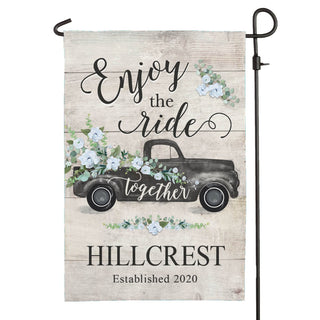Enjoy The Ride Together Personalized Garden Flag