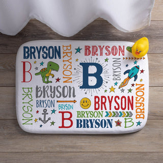 My Name Primary Colors Personalized Bathmat