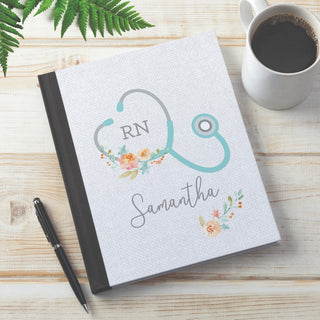 Floral Stethoscope Personalized Notebook