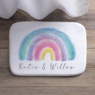 Pastel Rainbow Personalized Bathmat