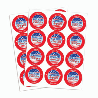 Patriotic Personalized Return Address Round Labels - Set of 48