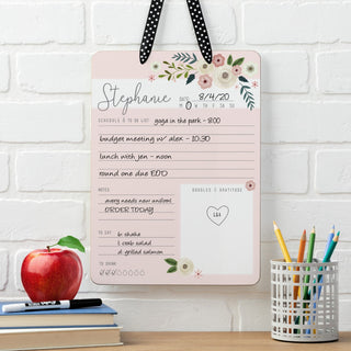 Floral Daily Planner Personalized Hanging Dry-Erase Board