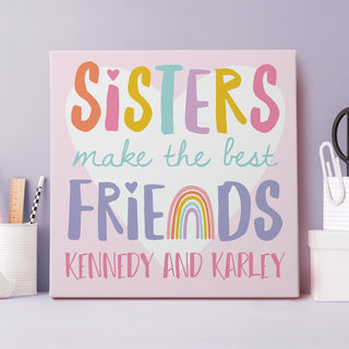 Sisters Make The Best Friends Personalized 12x12 Canvas