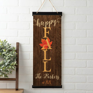 Happy Fall Personalized Hanging Canvas