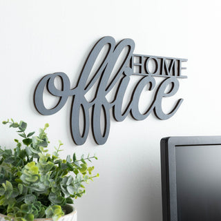 Home Office Charcoal Gray Wood Plaque