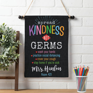 Spread Kindness Not Germs Personalized Wall Flag