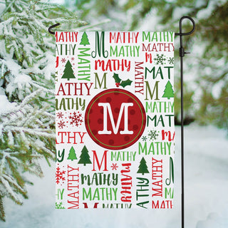 Holiday Family Name & Initial Personalized Garden Flag